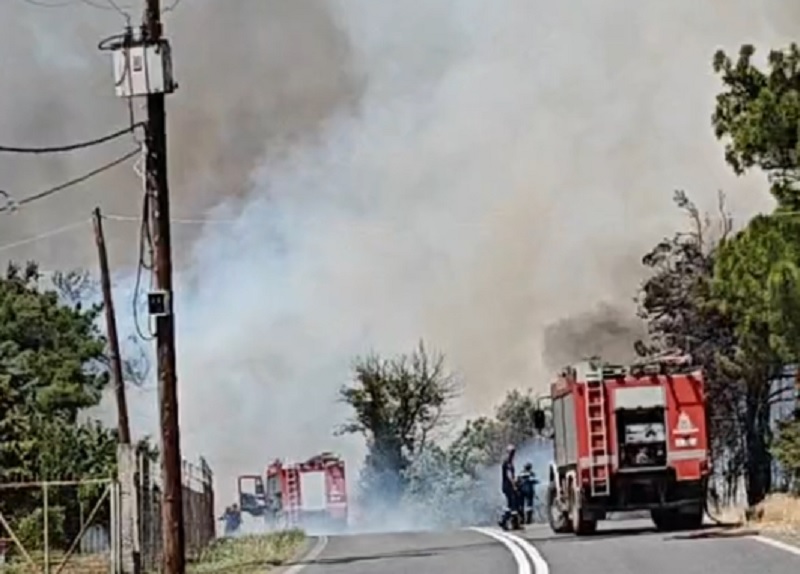 Μεγάλη φωτιά σε εξέλιξη ανάμεσα σε Πολύκαστρο και Πευκοδάσος στο Κιλκίς – Ήχησε το 112