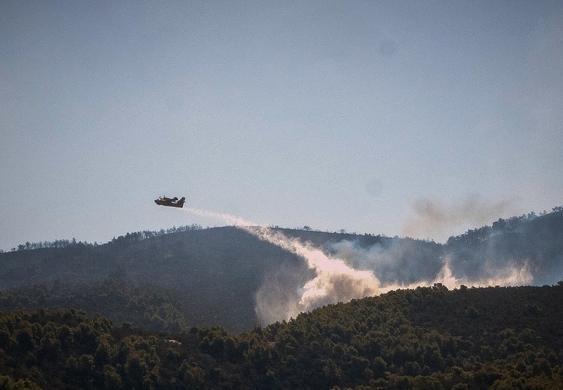 Φωτιά στην Εύβοια: Αναζωπυρώθηκε το πύρινο μέτωπο στο Αφράτι – Τραυματίστηκε πυροσβέστης