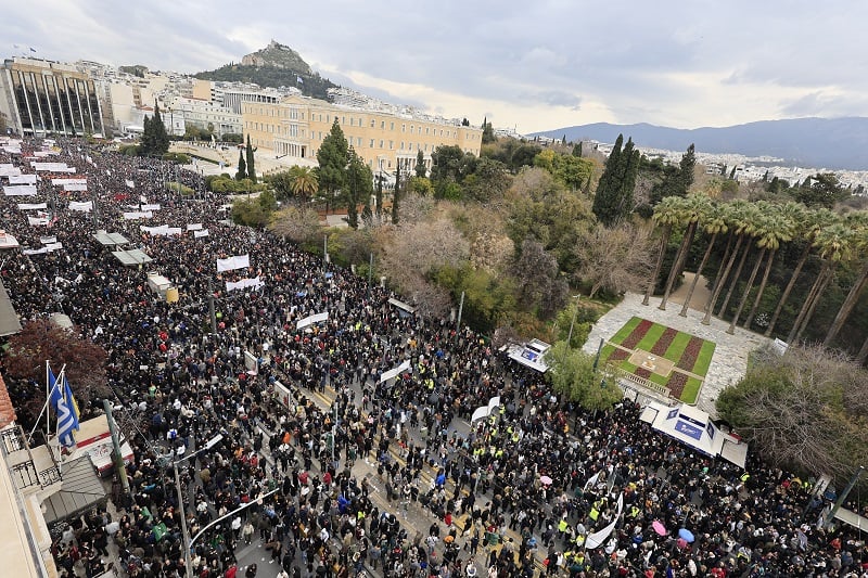 Μεγάλο πλήθος στα συλλαλητήρια για τα Τέμπη σε Αθήνα, Θεσσαλονίκη και Πάτρα