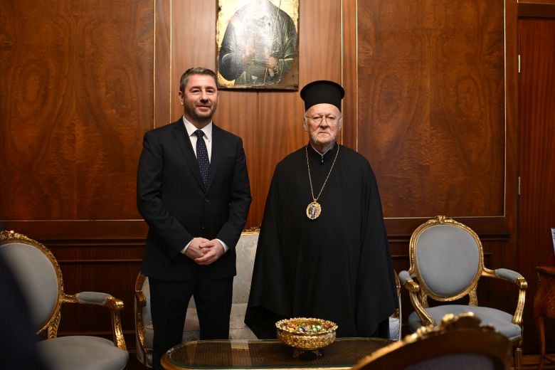 Η συνάντηση του Ανδρουλάκη με τον Οικουμενικό Πατριάρχη