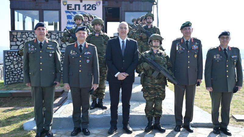 Η επίσκεψη του Ν. Δένδια στο επιτηρητικό φυλάκιο «126» στον Έβρο